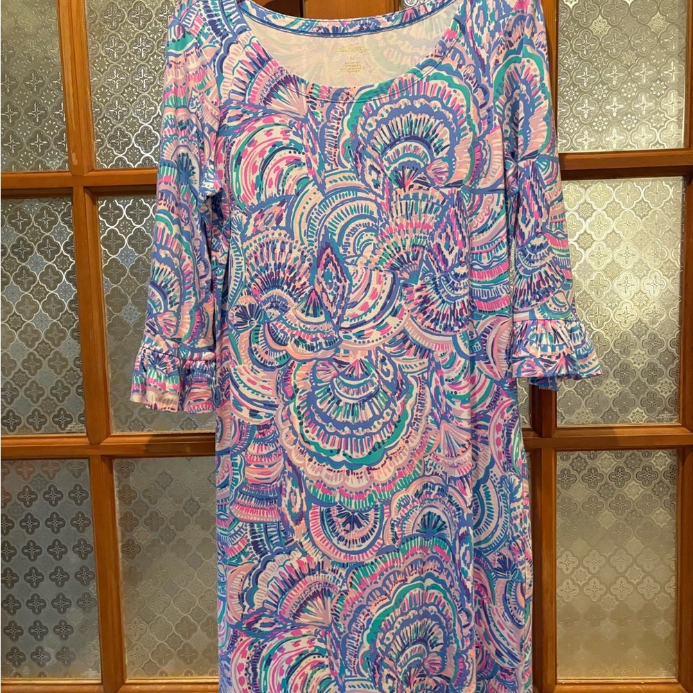 Lilly Pulitzer Pink and Blue Long Sleeve Dress